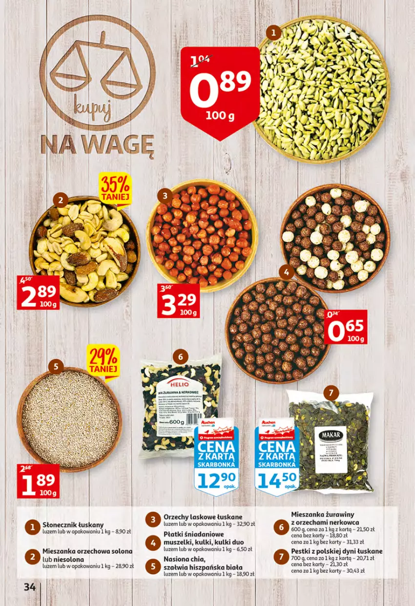 Gazetka promocyjna Auchan - Wiosenny ogród jest w cenie Hipermarkety - ważna 28.04 do 04.05.2022 - strona 34 - produkty: Chia, Danio, Helio, Mieszanka orzechowa, Mus, Wagi