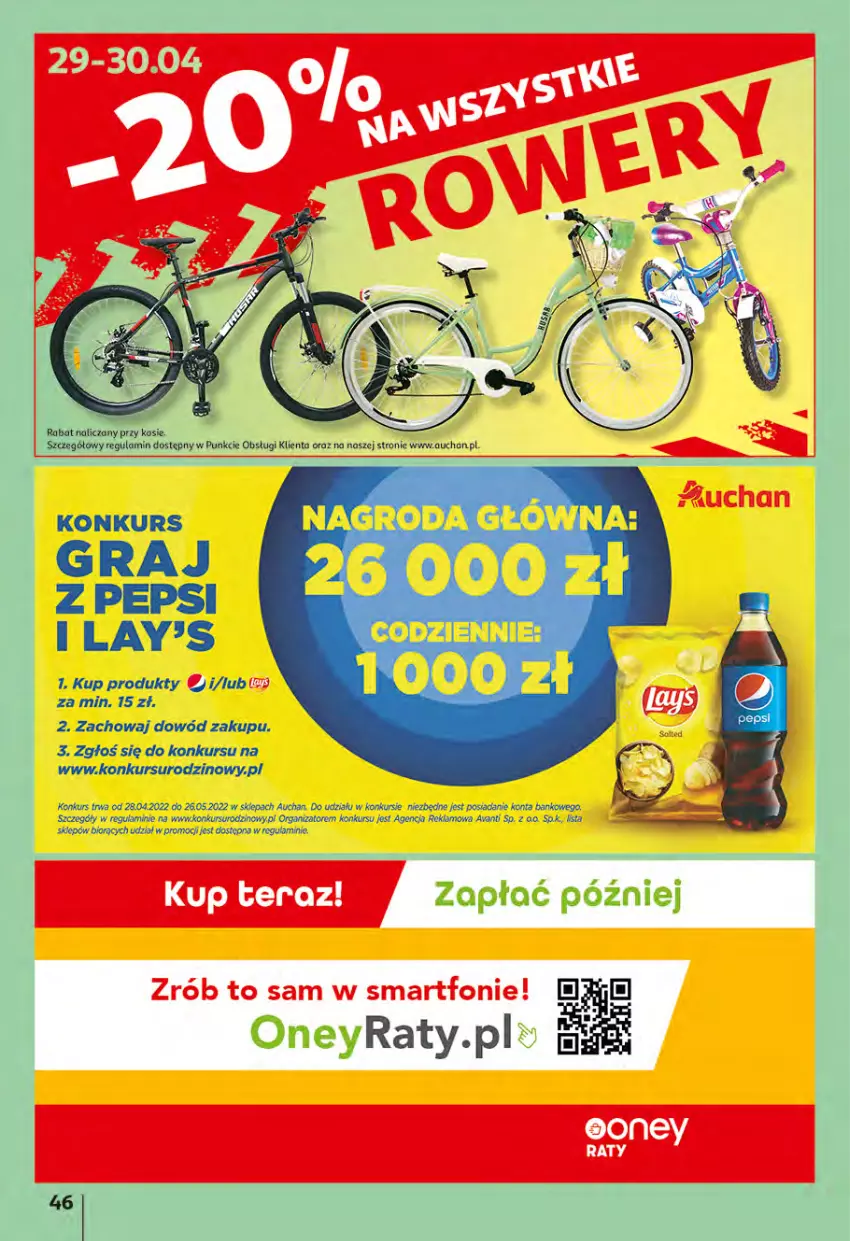 Gazetka promocyjna Auchan - Wiosenny ogród jest w cenie Hipermarkety - ważna 28.04 do 04.05.2022 - strona 46 - produkty: Fa, Gra, Pepsi, Smartfon