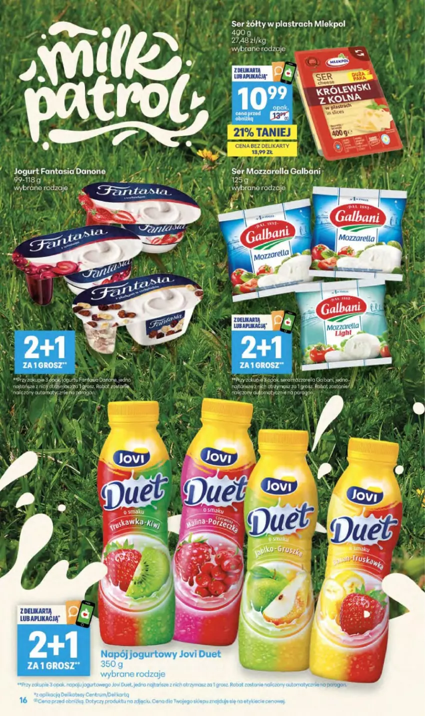 Gazetka promocyjna Delikatesy Centrum - Franczyza DC34 Czwartek - ważna 20.08 do 26.08.2026 - strona 16 - produkty: Danone, Fa, Fanta, Galbani, Jogurt, Mozzarella, Ser