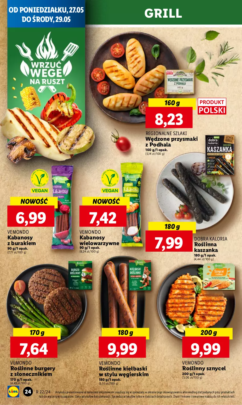 Gazetka promocyjna Lidl - GAZETKA - ważna 27.05 do 29.05.2024 - strona 26 - produkty: Buraki, Burger, Grill, Kabanos, Kasza, Kaszanka, Przysmaki, Roślinne kiełbaski