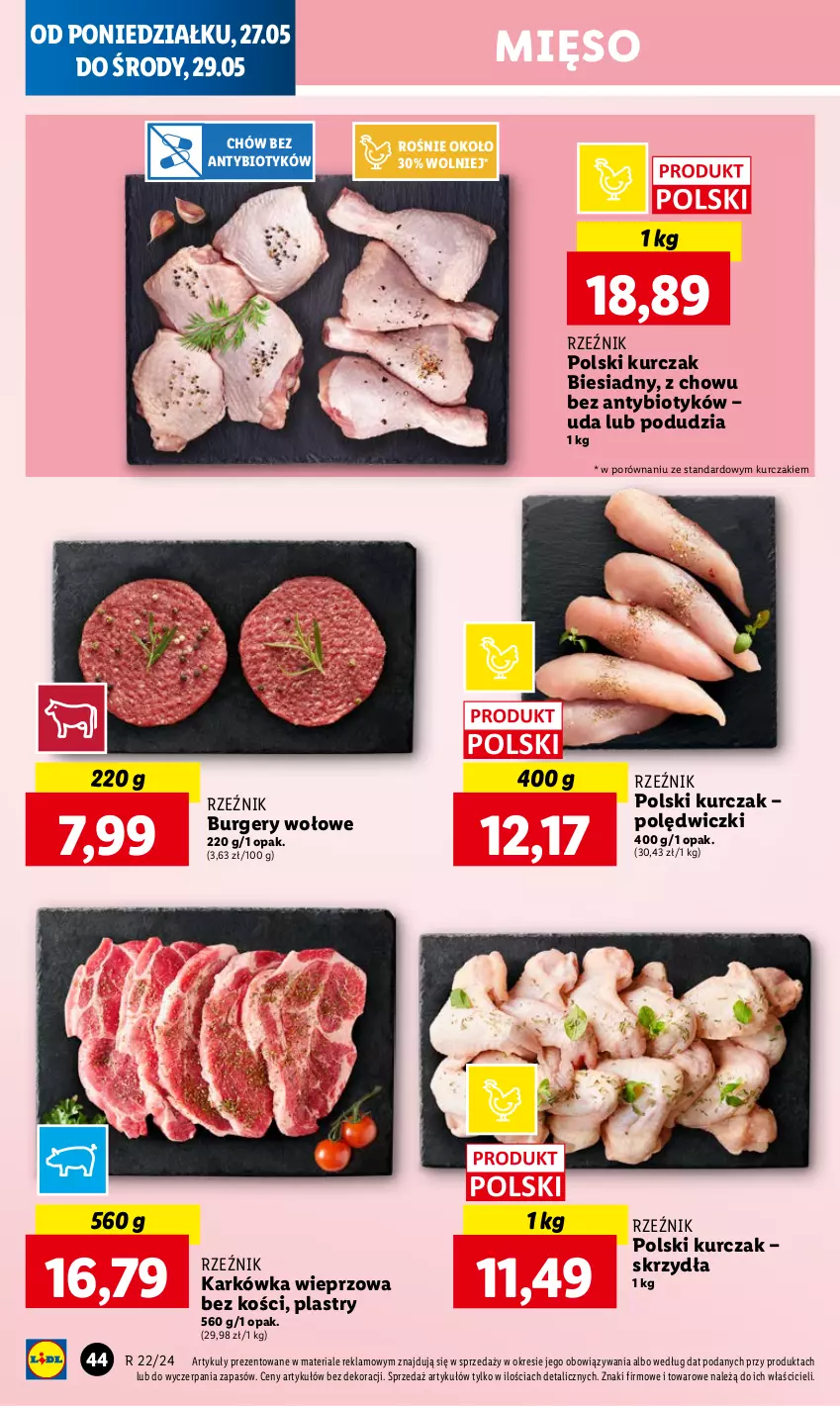 Gazetka promocyjna Lidl - GAZETKA - ważna 27.05 do 29.05.2024 - strona 48 - produkty: Burger, Karkówka wieprzowa, Kurczak, Mięso, Por