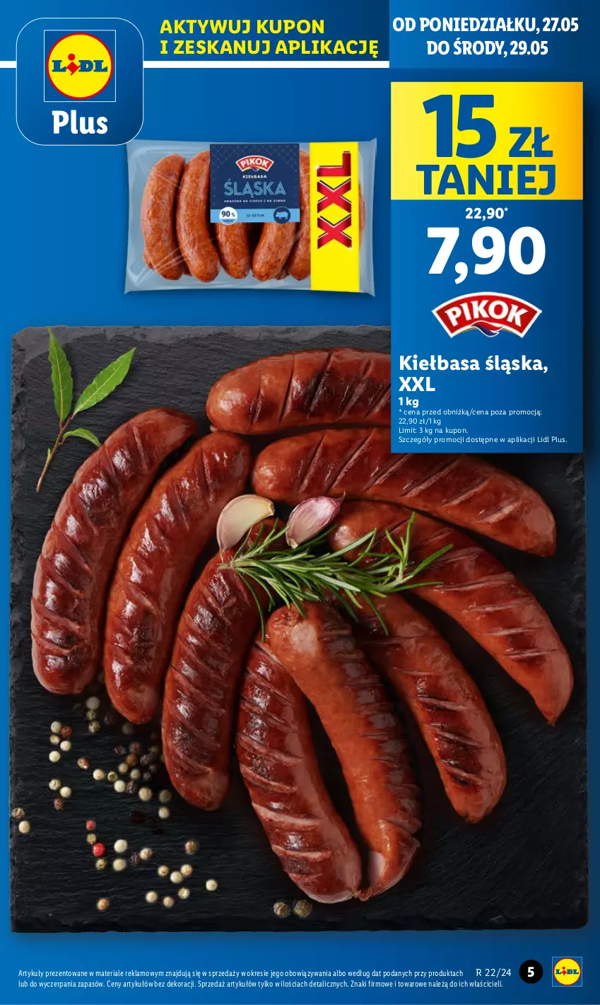 Gazetka promocyjna Lidl - GAZETKA - ważna 27.05 do 29.05.2024 - strona 5 - produkty: Kiełbasa, Kiełbasa śląska