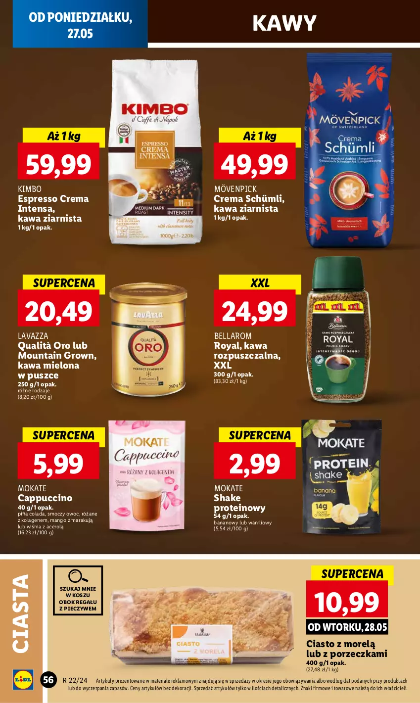 Gazetka promocyjna Lidl - GAZETKA - ważna 27.05 do 29.05.2024 - strona 62 - produkty: Acer, Bell, Bella, Cappuccino, Kawa, Kawa mielona, Kawa rozpuszczalna, Kawa ziarnista, Kolagen, Kosz, Lavazza, Mango, Piec, Piña Colada, Por, Regał, Róża