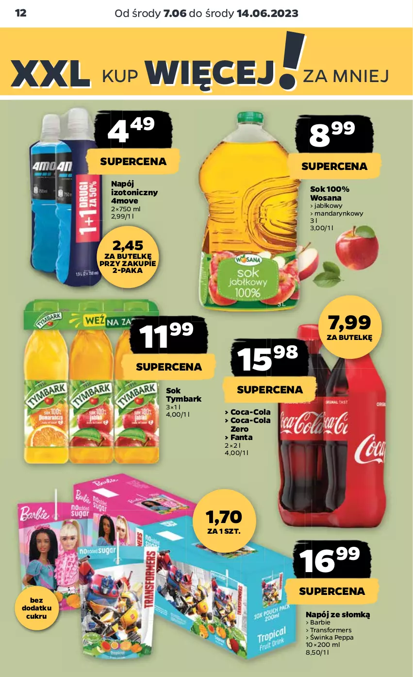 Gazetka promocyjna Netto - Artykuły spożywcze - ważna 07.06 do 14.06.2023 - strona 12 - produkty: Barbie, Coca-Cola, Fa, Fanta, Inka, Napój, Napój izotoniczny, Sok, Tran, Transformers, Tymbark, Wosana