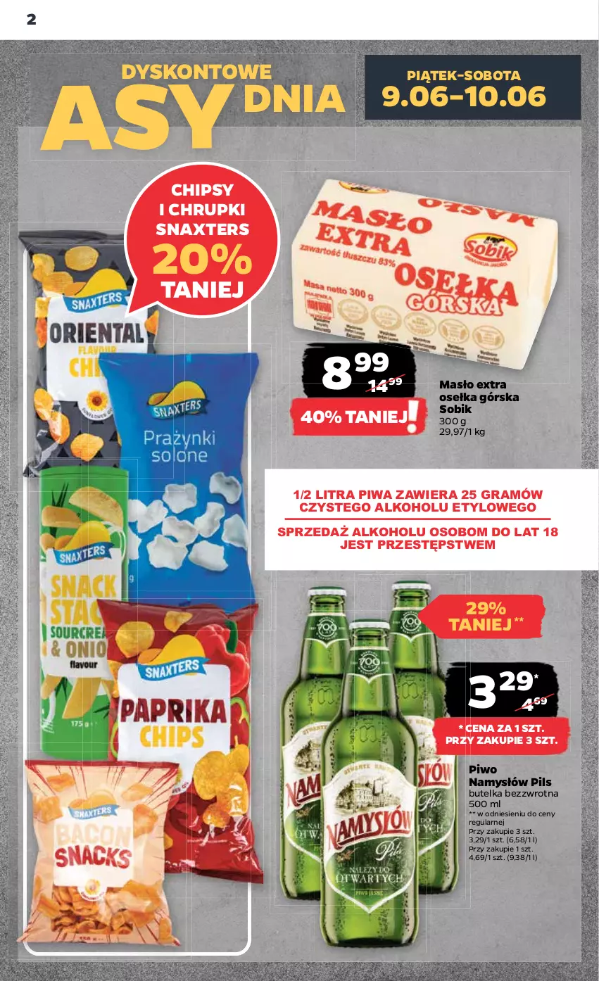 Gazetka promocyjna Netto - Artykuły spożywcze - ważna 07.06 do 14.06.2023 - strona 2 - produkty: Chipsy, Chrupki, Gra, Masło, Namysłów, Piwa, Piwo