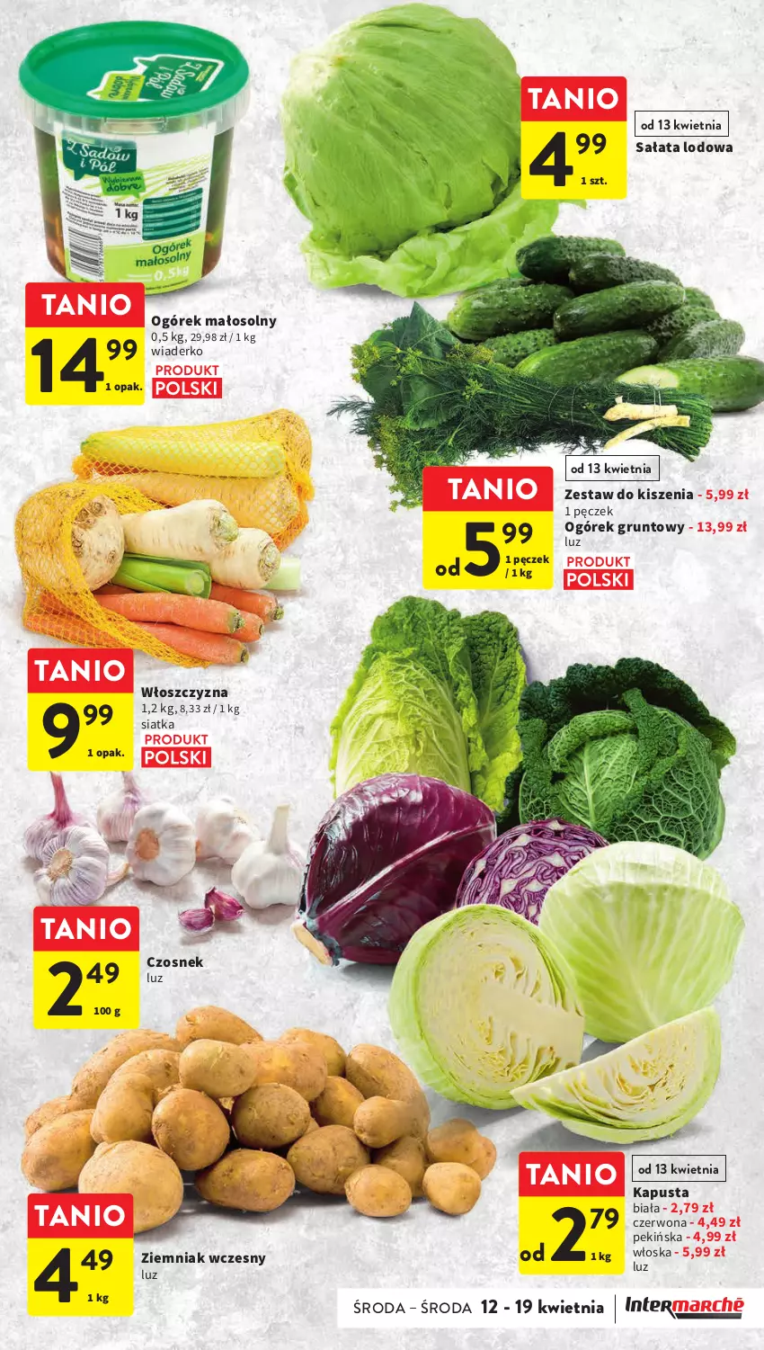 Gazetka promocyjna Intermarche - Gazetka Intermarche - ważna 12.04 do 19.04.2023 - strona 11 - produkty: Czosnek, Grunt, Ogórek, Sałat, Sałata lodowa, Siatka