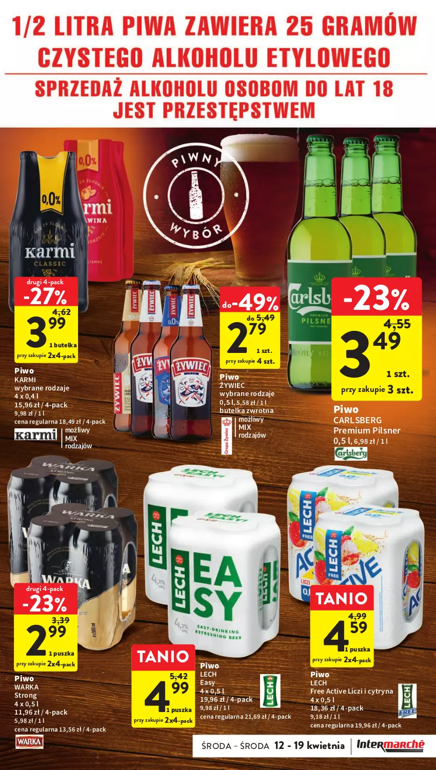 Gazetka promocyjna Intermarche - Gazetka Intermarche - ważna 12.04 do 19.04.2023 - strona 23 - produkty: Carlsberg, Karmi, Liczi, Piwo, Warka