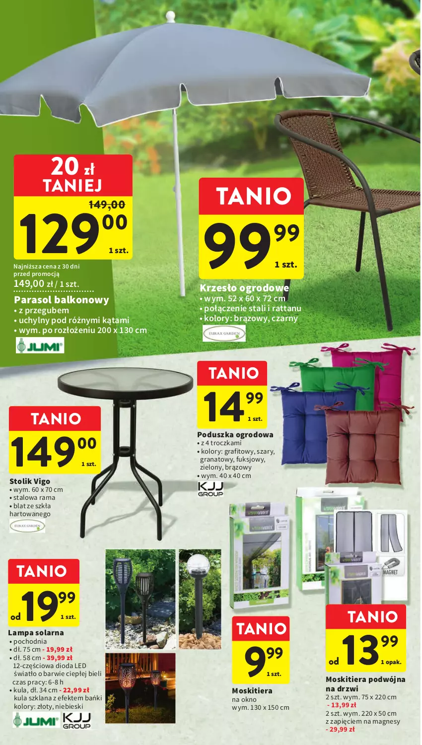 Gazetka promocyjna Intermarche - Gazetka Intermarche - ważna 12.04 do 19.04.2023 - strona 28 - produkty: Drzwi, Gra, Granat, Krzesło, Krzesło ogrodowe, Lampa, LANA, Okno, Parasol, Poduszka, Rama, Stolik