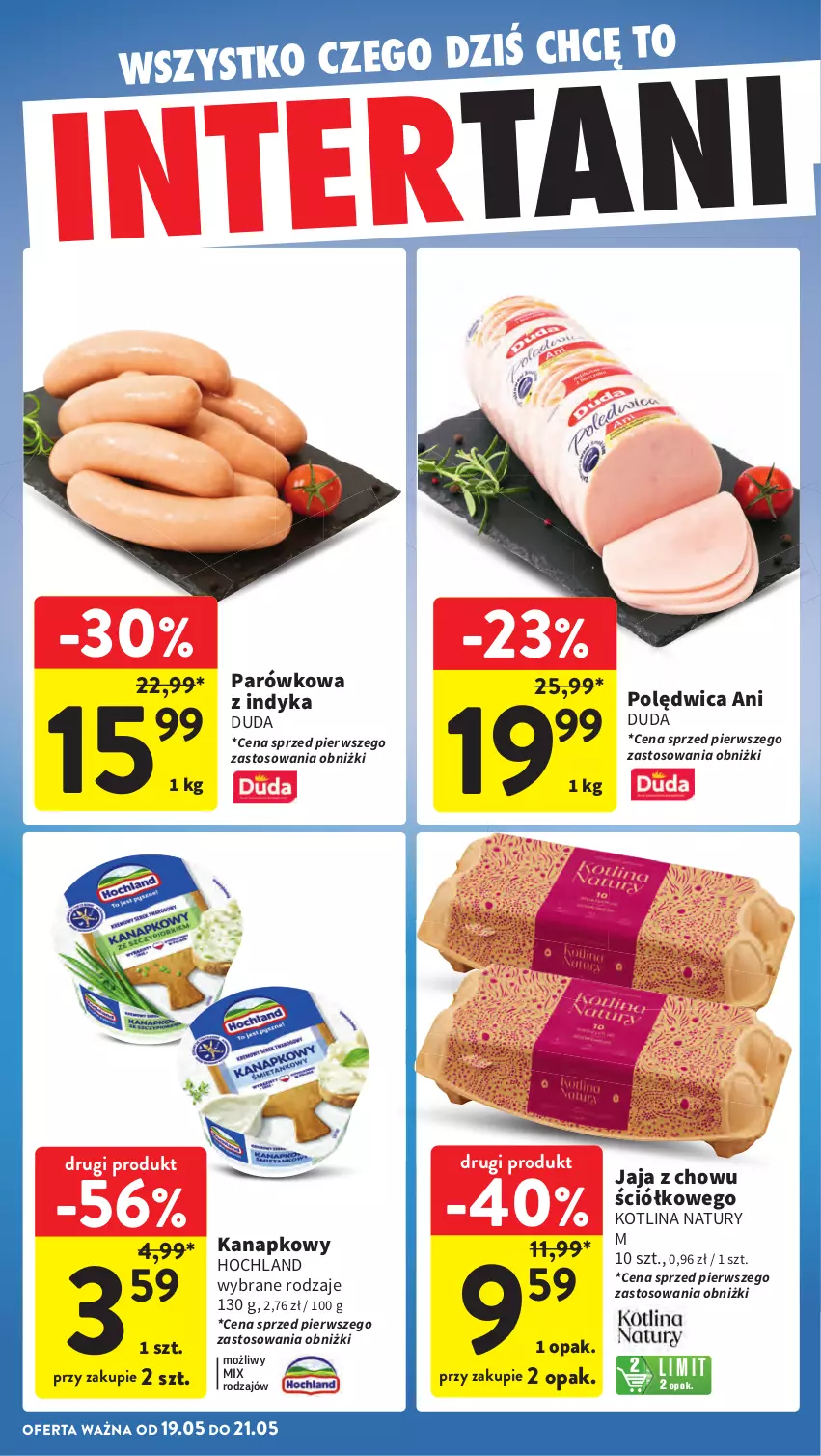 Gazetka promocyjna Intermarche - Gazetka Intermarche - ważna 15.05 do 21.05.2025 - strona 38 - produkty: Duda, Hochland, Jaja, Kotlin, Polędwica