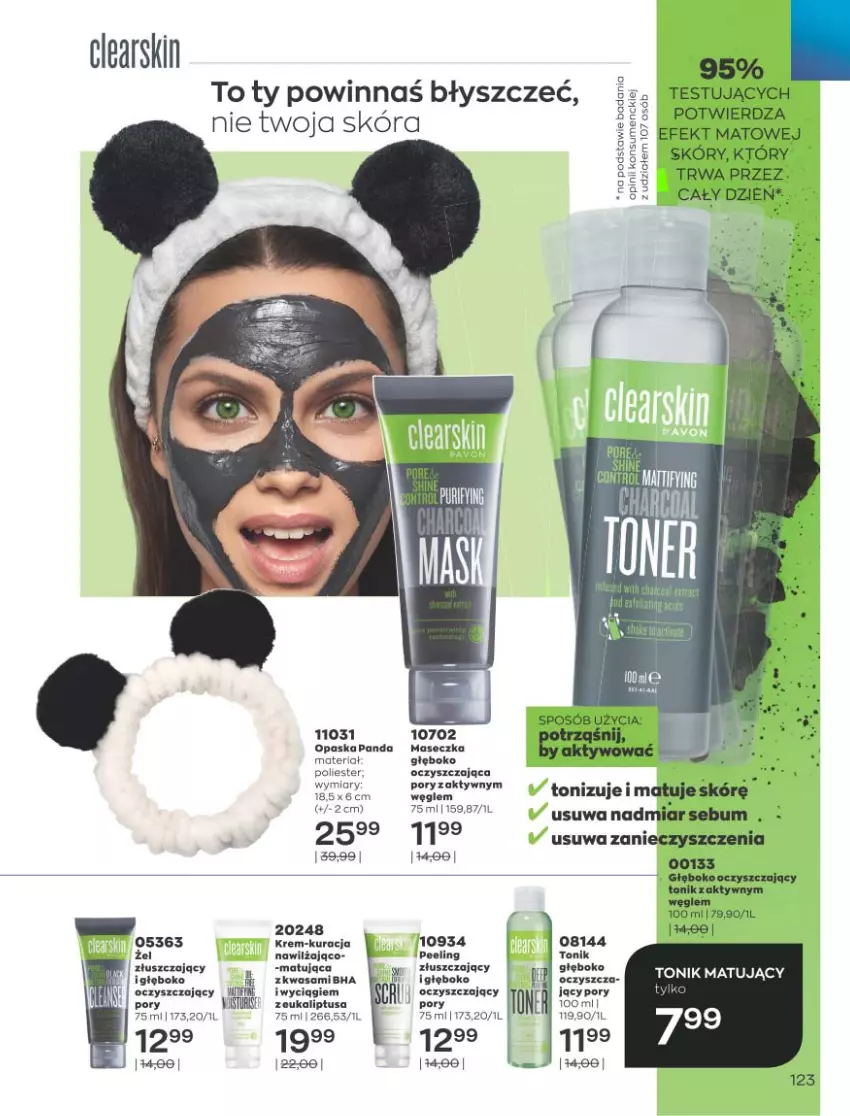 Gazetka promocyjna Avon - Katalog Avon 9/2021 kampania wrzesień - ważna 01.09 do 30.09.2021 - strona 119 - produkty: Opaska, Panda, Peeling, Por, Tonik, Wasa