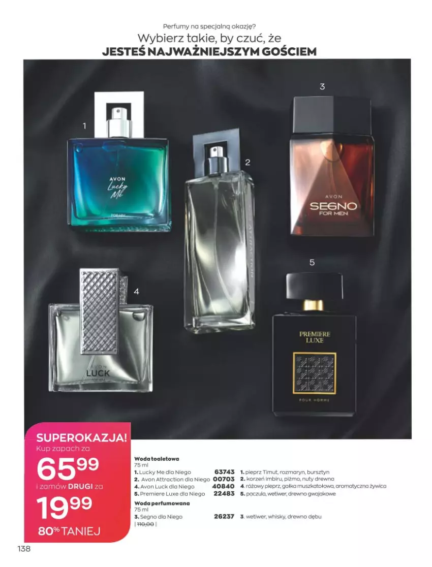 Gazetka promocyjna Avon - Katalog Avon 9/2021 kampania wrzesień - ważna 01.09 do 30.09.2021 - strona 134 - produkty: Bursztyn, Imbir, Mus, Nuty, Perfum, Pieprz, Premiere, Ser, Whisky, Woda, Woda toaletowa