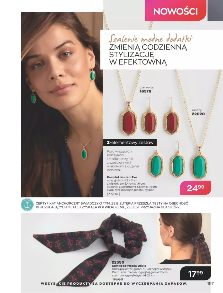 Gazetka promocyjna Avon - Katalog Avon 9/2021 kampania wrzesień - ważna 01.09 do 30.09.2021 - strona 153 - produkty: Cynk, Kolczyki, LG, Naszyjnik, Orka