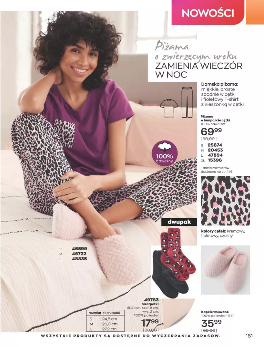 Gazetka promocyjna Avon - Katalog Avon 9/2021 kampania wrzesień - ważna 01.09 do 30.09.2021 - strona 177 - produkty: Kapcie, Karp, Lampa, Piżama, Skarpetki, Spodnie, T-shirt, Wełna, Wkładki