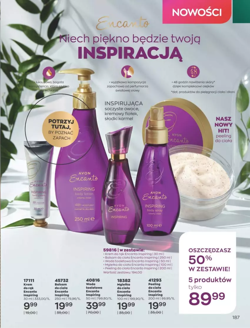 Gazetka promocyjna Avon - Katalog Avon 9/2021 kampania wrzesień - ważna 01.09 do 30.09.2021 - strona 183 - produkty: Krem do rąk, Olej, Owoce, Peeling, Perfum, Woda, Woda toaletowa