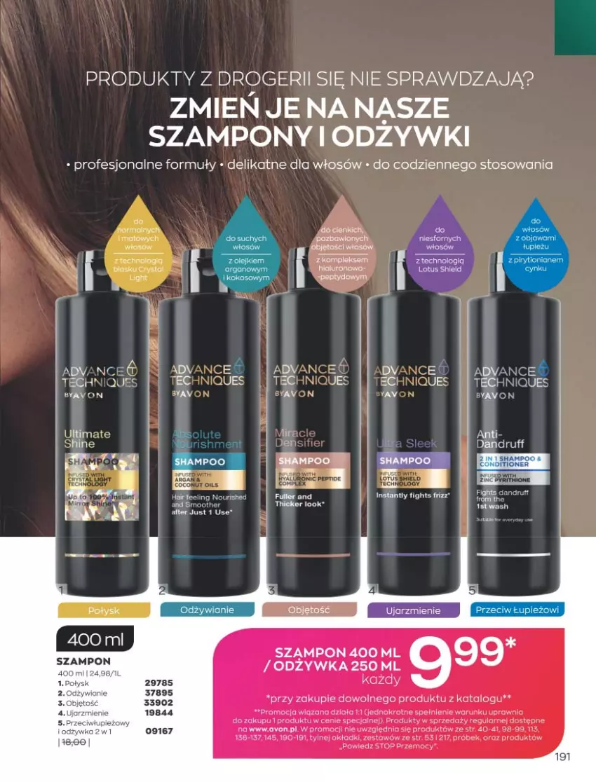 Gazetka promocyjna Avon - Katalog Avon 9/2021 kampania wrzesień - ważna 01.09 do 30.09.2021 - strona 187 - produkty: Odżywka, Szampon, Top