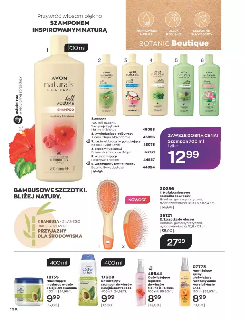 Gazetka promocyjna Avon - Katalog Avon 9/2021 kampania wrzesień - ważna 01.09 do 30.09.2021 - strona 194 - produkty: Hibiskus, Kokos, Maska, Masło, Mięta, Morela, Olej, Szampon, Szczotka, Szczotka do włosów