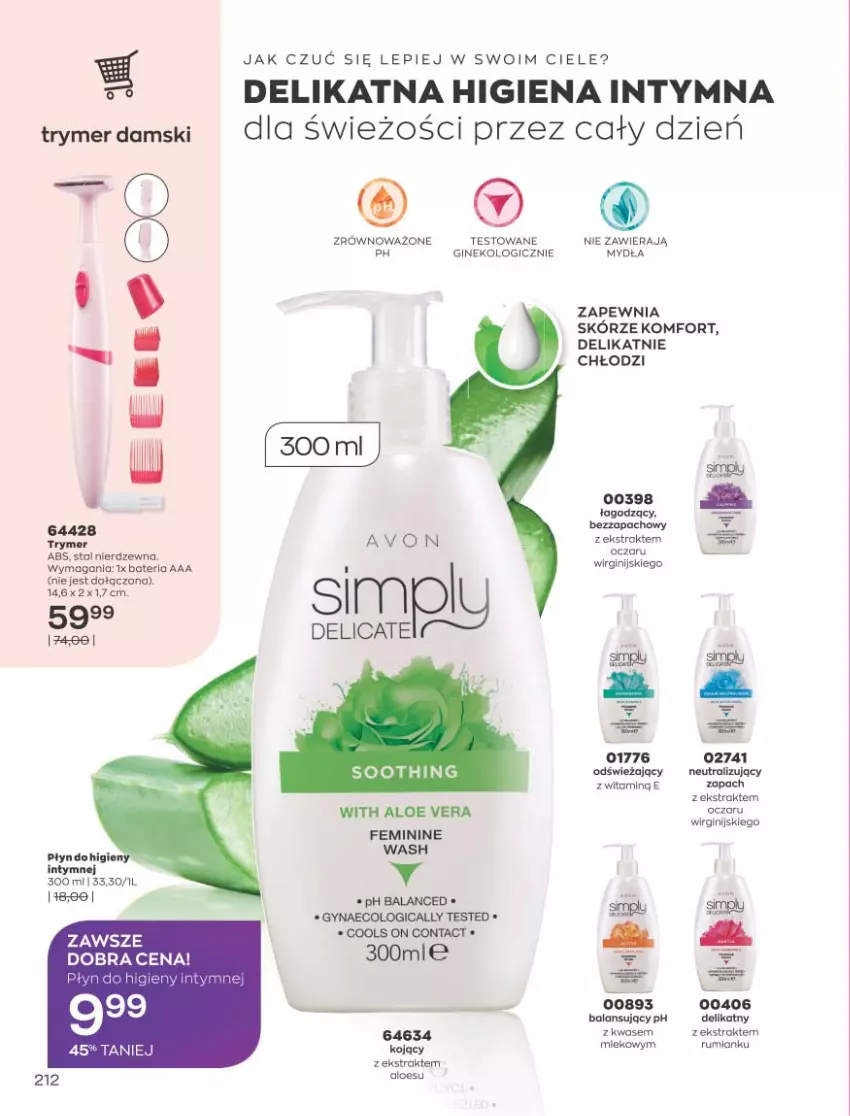 Gazetka promocyjna Avon - Katalog Avon 9/2021 kampania wrzesień - ważna 01.09 do 30.09.2021 - strona 208 - produkty: Aloe vera, Gin, Mleko, Płyn do higieny intymnej, Rum