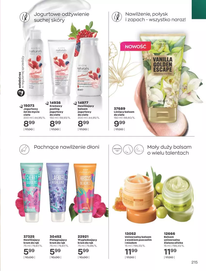 Gazetka promocyjna Avon - Katalog Avon 9/2021 kampania wrzesień - ważna 01.09 do 30.09.2021 - strona 211 - produkty: Jogurt, Krem do rąk, Peeling