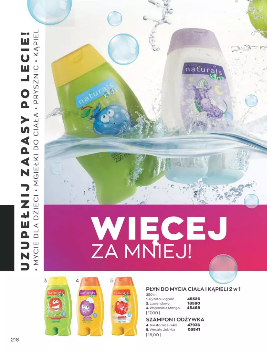 Gazetka promocyjna Avon - Katalog Avon 9/2021 kampania wrzesień - ważna 01.09 do 30.09.2021 - strona 214 - produkty: Dzieci, Mango, Płyn do mycia, Szampon