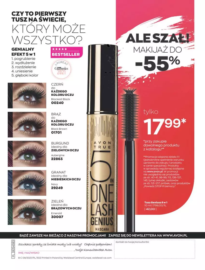 Gazetka promocyjna Avon - Katalog Avon 9/2021 kampania wrzesień - ważna 01.09 do 30.09.2021 - strona 230 - produkty: Gin, Gra, Granat, Lack, LG, Por, Pur, Tera, Tusz