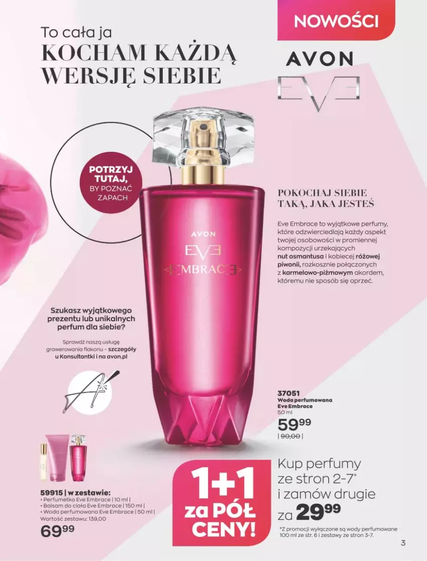 Gazetka promocyjna Avon - Katalog Avon 9/2021 kampania wrzesień - ważna 01.09 do 30.09.2021 - strona 3 - produkty: Balsam do ciała, Gra, Koc, Kosz, Moda, Perfum, Piwo, Woda, Woda perfumowana