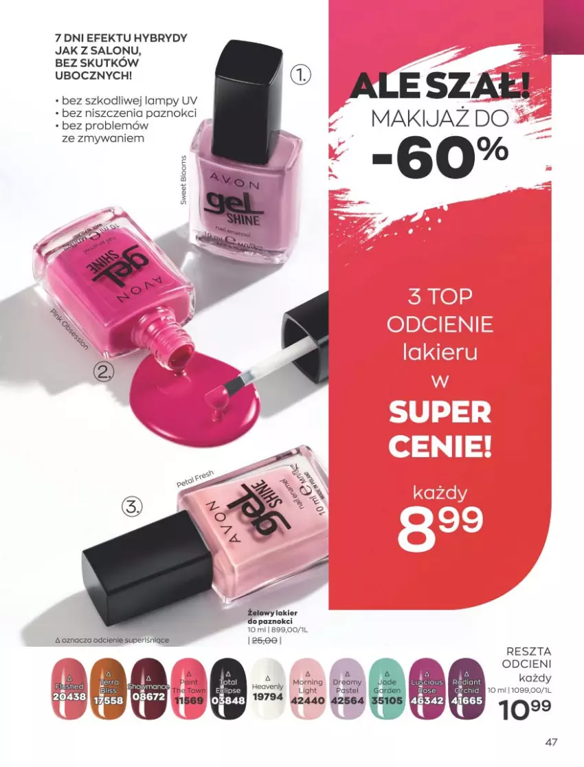 Gazetka promocyjna Avon - Katalog Avon 9/2021 kampania wrzesień - ważna 01.09 do 30.09.2021 - strona 47 - produkty: Fa, Lakier, Lakier do paznokci