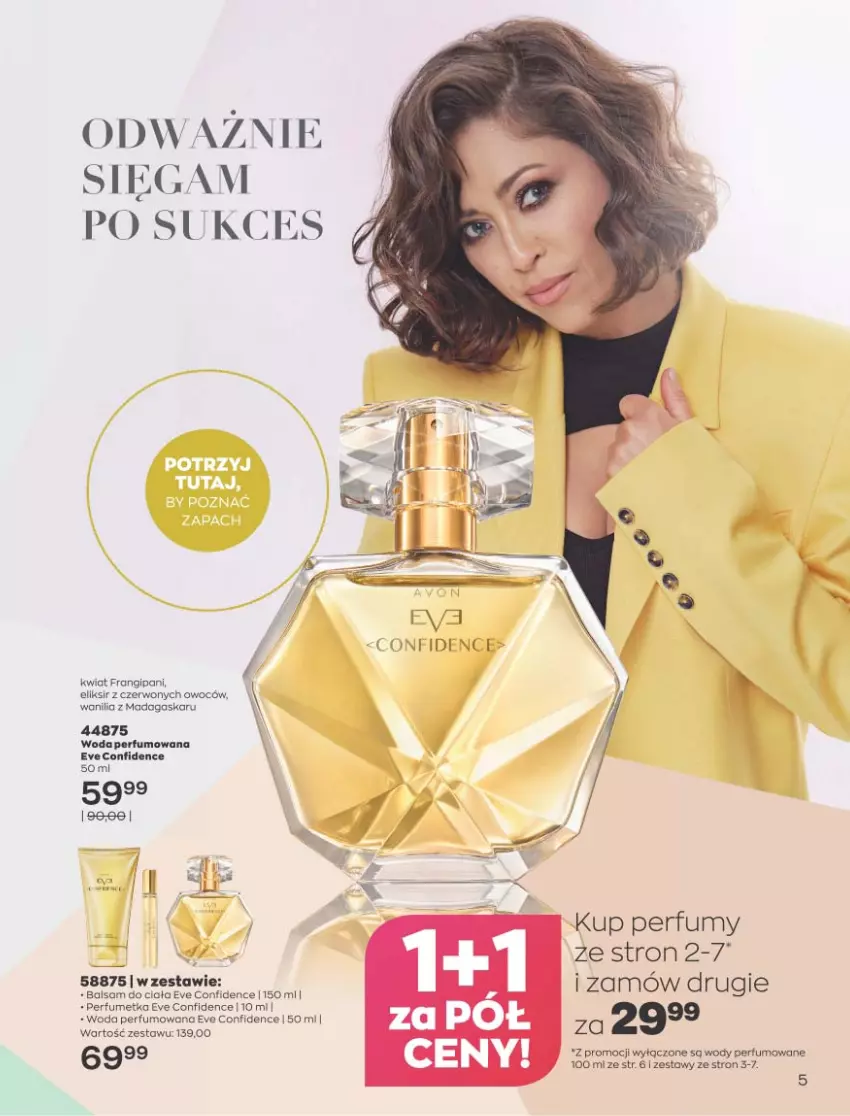 Gazetka promocyjna Avon - Katalog Avon 9/2021 kampania wrzesień - ważna 01.09 do 30.09.2021 - strona 5 - produkty: Balsam do ciała, Perfum, Tran, Woda, Woda perfumowana