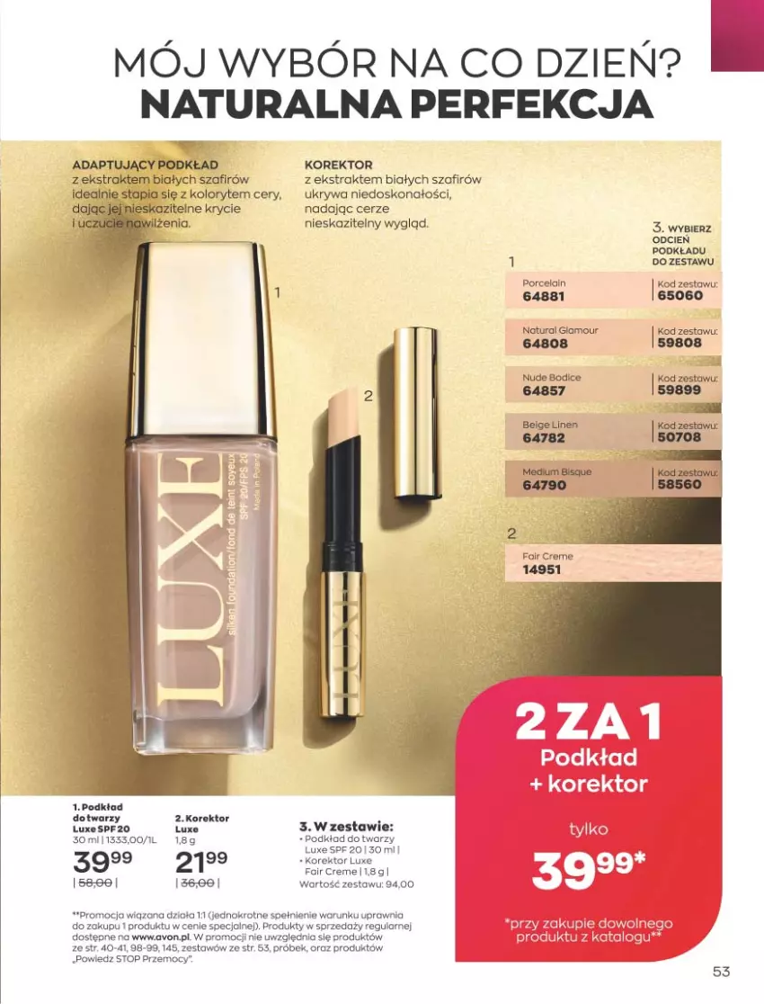 Gazetka promocyjna Avon - Katalog Avon 9/2021 kampania wrzesień - ważna 01.09 do 30.09.2021 - strona 53 - produkty: Cień, Fa, Gin, LG, Podkład, Top