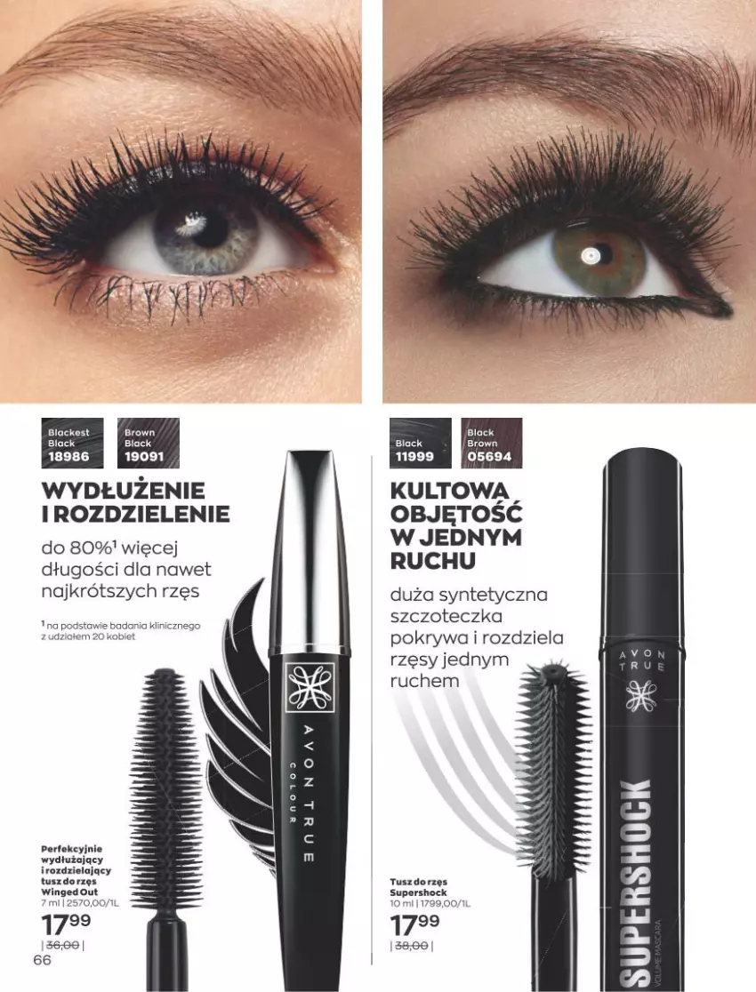 Gazetka promocyjna Avon - Katalog Avon 9/2021 kampania wrzesień - ważna 01.09 do 30.09.2021 - strona 66 - produkty: Lack, Pokrywa, Szczoteczka, Tusz