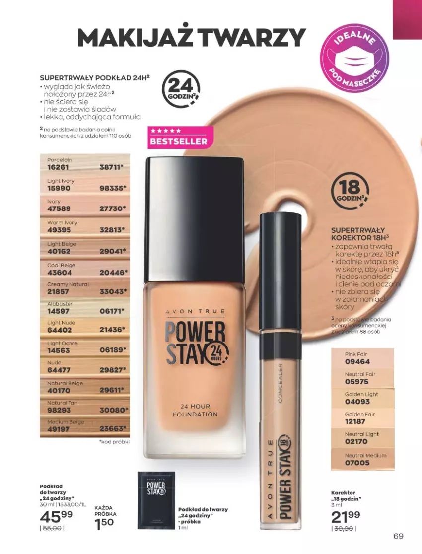 Gazetka promocyjna Avon - Katalog Avon 9/2021 kampania wrzesień - ważna 01.09 do 30.09.2021 - strona 69 - produkty: Fa, Foundation, LG, Makijaż, Podkład, Por