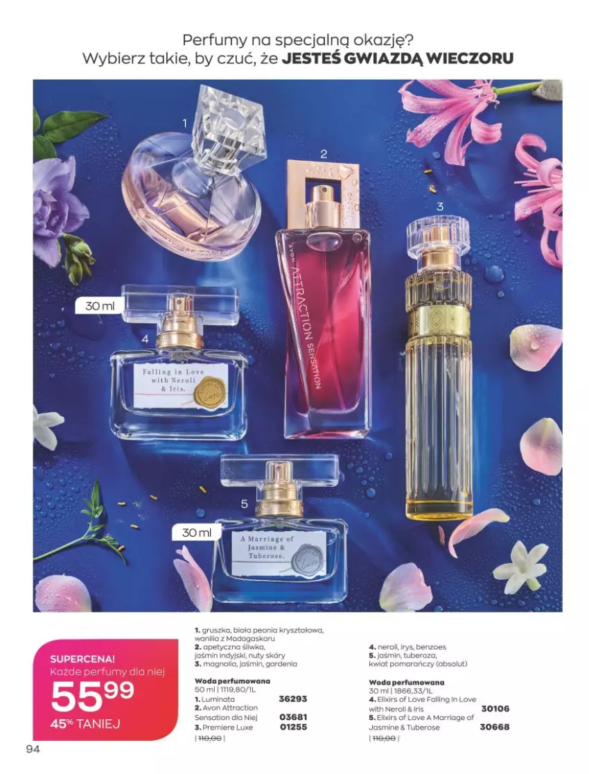 Gazetka promocyjna Avon - Katalog Avon 9/2021 kampania wrzesień - ważna 01.09 do 30.09.2021 - strona 94 - produkty: Absolut, Fa, Perfum, Premiere, Sati, Woda, Woda perfumowana