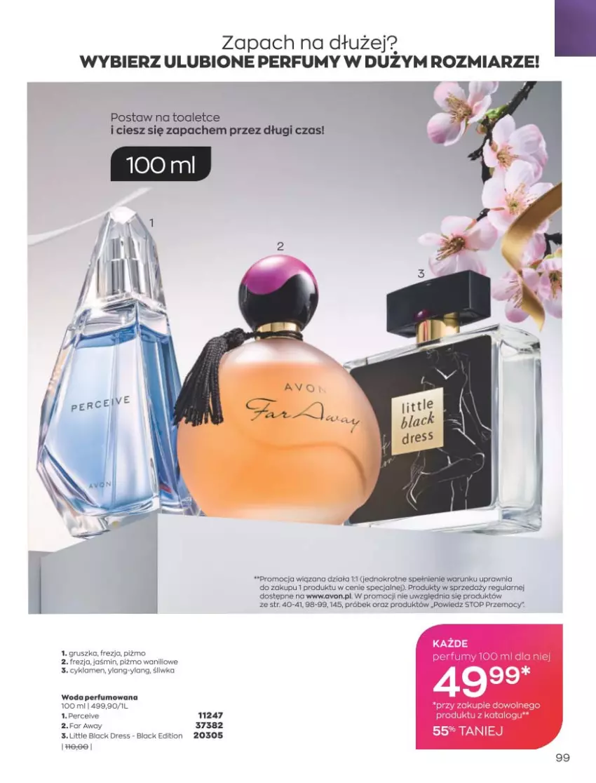 Gazetka promocyjna Avon - Katalog Avon 9/2021 kampania wrzesień - ważna 01.09 do 30.09.2021 - strona 99 - produkty: Cyklamen, Dres, Fa, LG, Perfum, Rum, Top