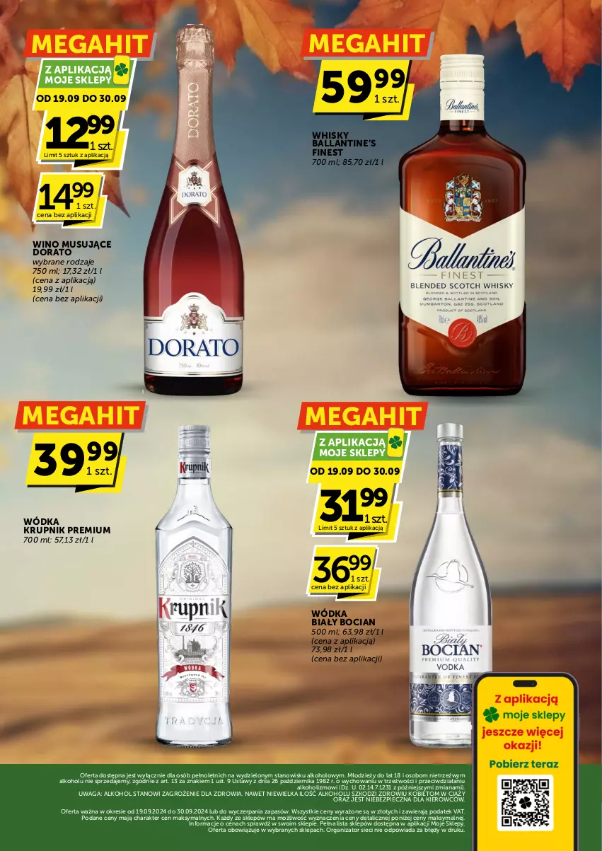 Gazetka promocyjna ABC - ważna 19.09 do 01.10.2024 - strona 2 - produkty: Biały Bocian, Krupnik, Mus, Piec, Waga, Whisky, Wino, Wino musujące, Wódka