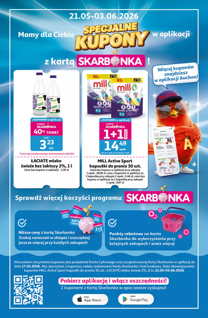 Gazetka promocyjna Auchan - Gazetka 30 Lat Hipermarket Auchan - ważna 21.05 do 27.05.2026 - strona 55 - produkty: Fa, Kapsułki do prania, Mleko, Por, Sport