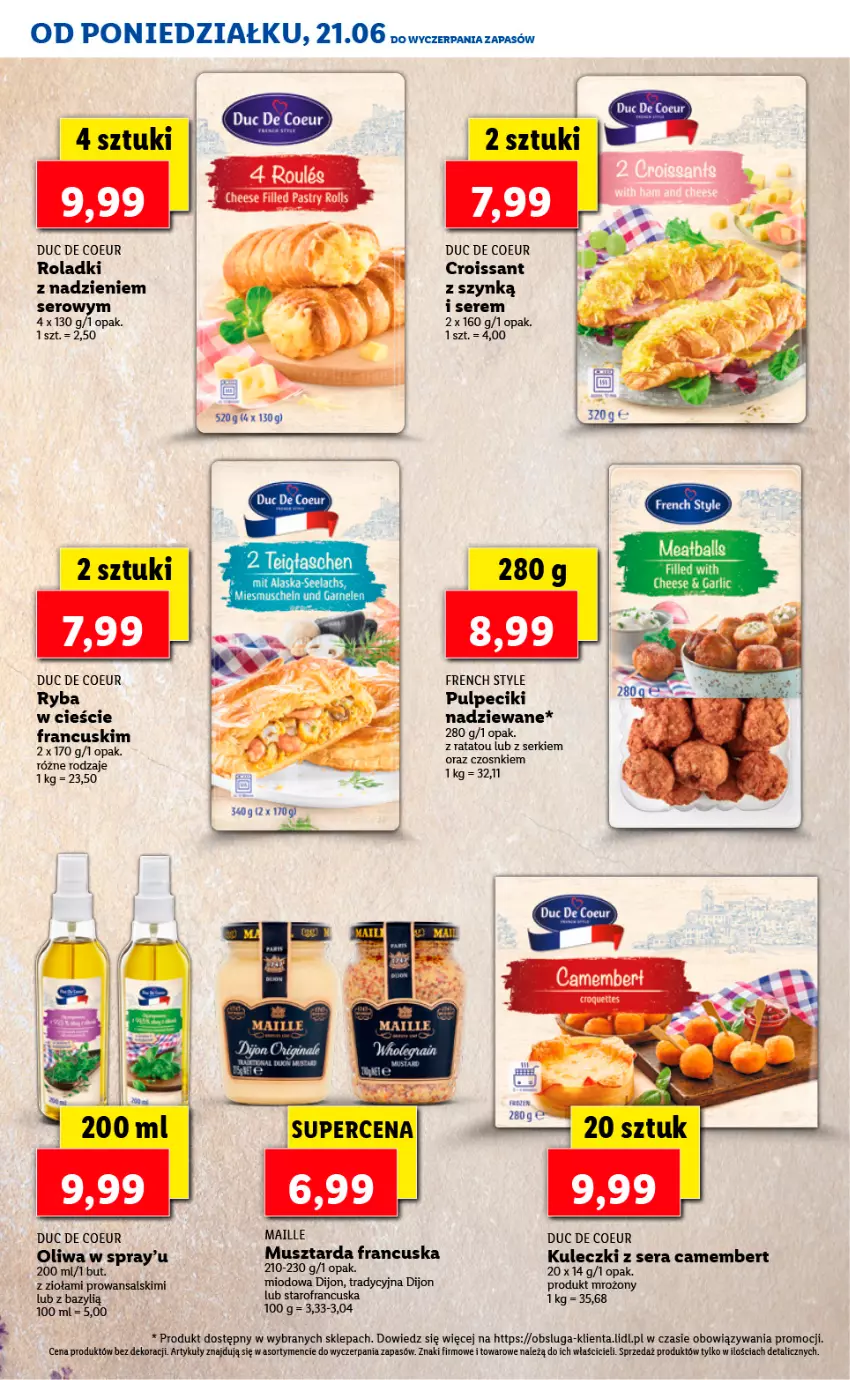 Gazetka promocyjna Lidl - TYDZIEŃ W STYLU FRANCUSKIM - ważna 21.06 do 25.06.2021 - strona 13 - produkty: Bazyl, Camembert, Croissant, Kosz, Mus, Musztarda, Ryba, Ser