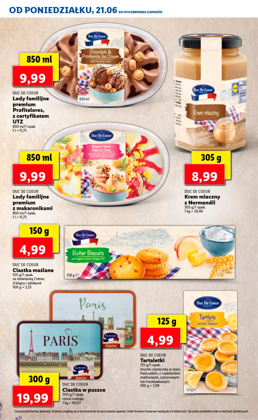 Gazetka promocyjna Lidl - TYDZIEŃ W STYLU FRANCUSKIM - ważna 21.06 do 25.06.2021 - strona 15 - produkty: Ciastka, Fa, Jabłka, Lody, Makaron, Tarta