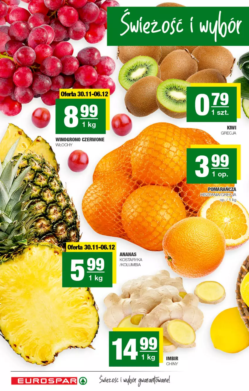 Gazetka promocyjna Spar - EuroSpar - ważna 27.11 do 07.12.2022 - strona 4 - produkty: Ananas, Imbir, Kiwi, Wino