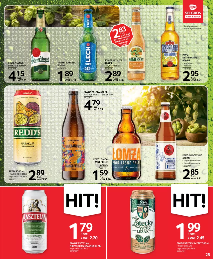 Gazetka promocyjna Selgros - Oferta spożywcza - ważna 13.05 do 26.05.2021 - strona 25 - produkty: Desperados, Kasztelan, Mango, Pilsner Urquell, Piwo, Somersby, Tropical