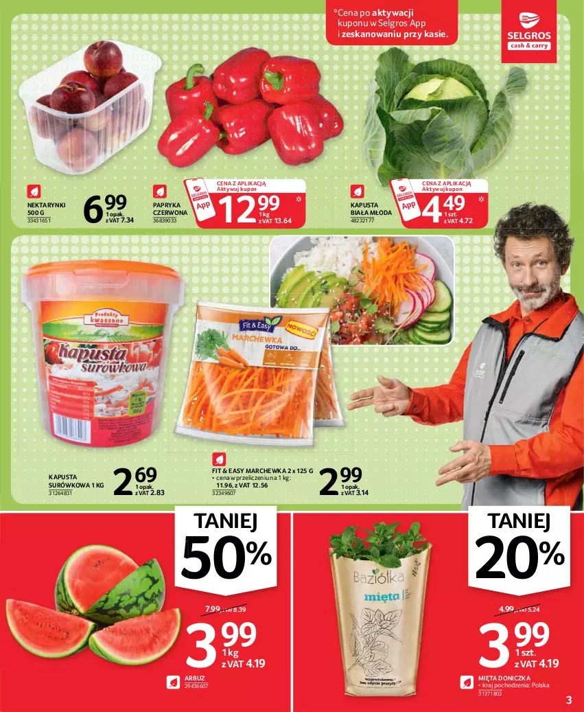 Gazetka promocyjna Selgros - Oferta spożywcza - ważna 13.05 do 26.05.2021 - strona 3 - produkty: Arbuz, LG, Marchewka, Mięta, Nektar, Papryka, Papryka czerwona