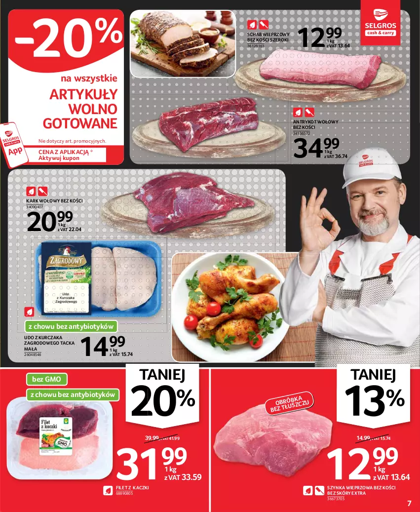 Gazetka promocyjna Selgros - Oferta spożywcza - ważna 13.05 do 26.05.2021 - strona 7 - produkty: Antrykot wołowy, Kark wołowy, Kurczak, Schab wieprzowy, Szynka, Szynka wieprzowa, Udo z kurczaka