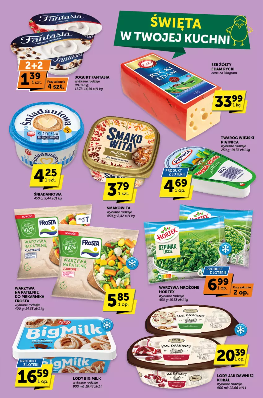 Gazetka promocyjna ABC - ważna 21.03 do 02.04.2024 - strona 5 - produkty: Danio, Edam, Fa, Fanta, Gra, Hortex, Jogurt, Lody, Piątnica, Piekarnik, Ser, Smakowita, Twaróg, Warzywa