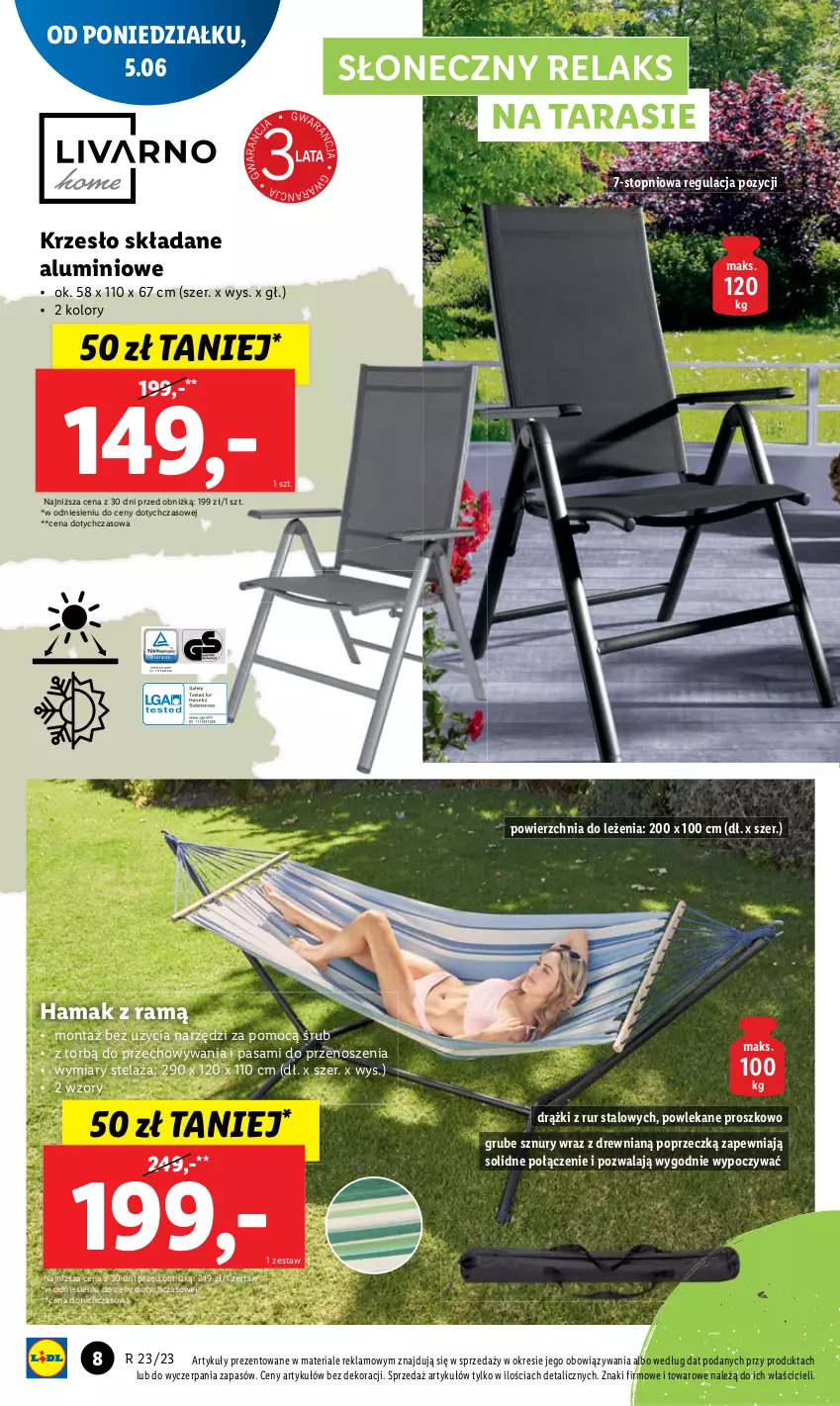 Gazetka promocyjna Lidl - GAZETKA - ważna 05.06 do 10.06.2023 - strona 10 - produkty: Hama, Krzesło, Krzesło składane, Top