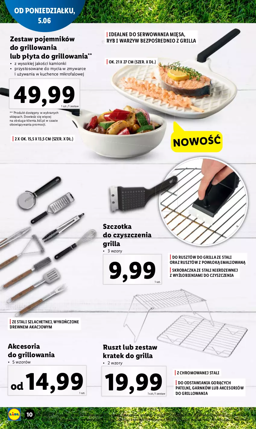 Gazetka promocyjna Lidl - GAZETKA - ważna 05.06 do 10.06.2023 - strona 12 - produkty: Fa, Grill, Płyta, Pojemnik, Ser, Skrobaczka, Sok, Szczotka