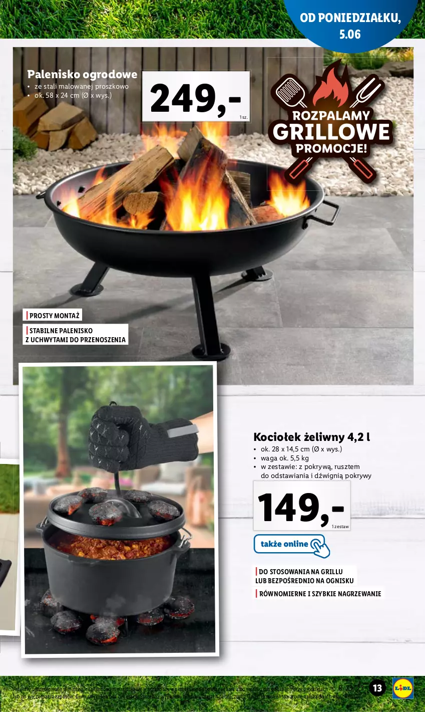 Gazetka promocyjna Lidl - GAZETKA - ważna 05.06 do 10.06.2023 - strona 15 - produkty: Dźwig, Grill, Koc, Palenisko, Waga