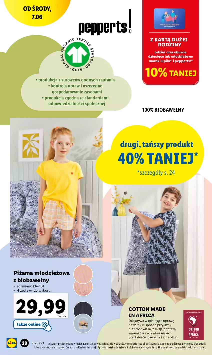 Gazetka promocyjna Lidl - GAZETKA - ważna 05.06 do 10.06.2023 - strona 36 - produkty: Dzieci, Fa, Obuwie, Piżama