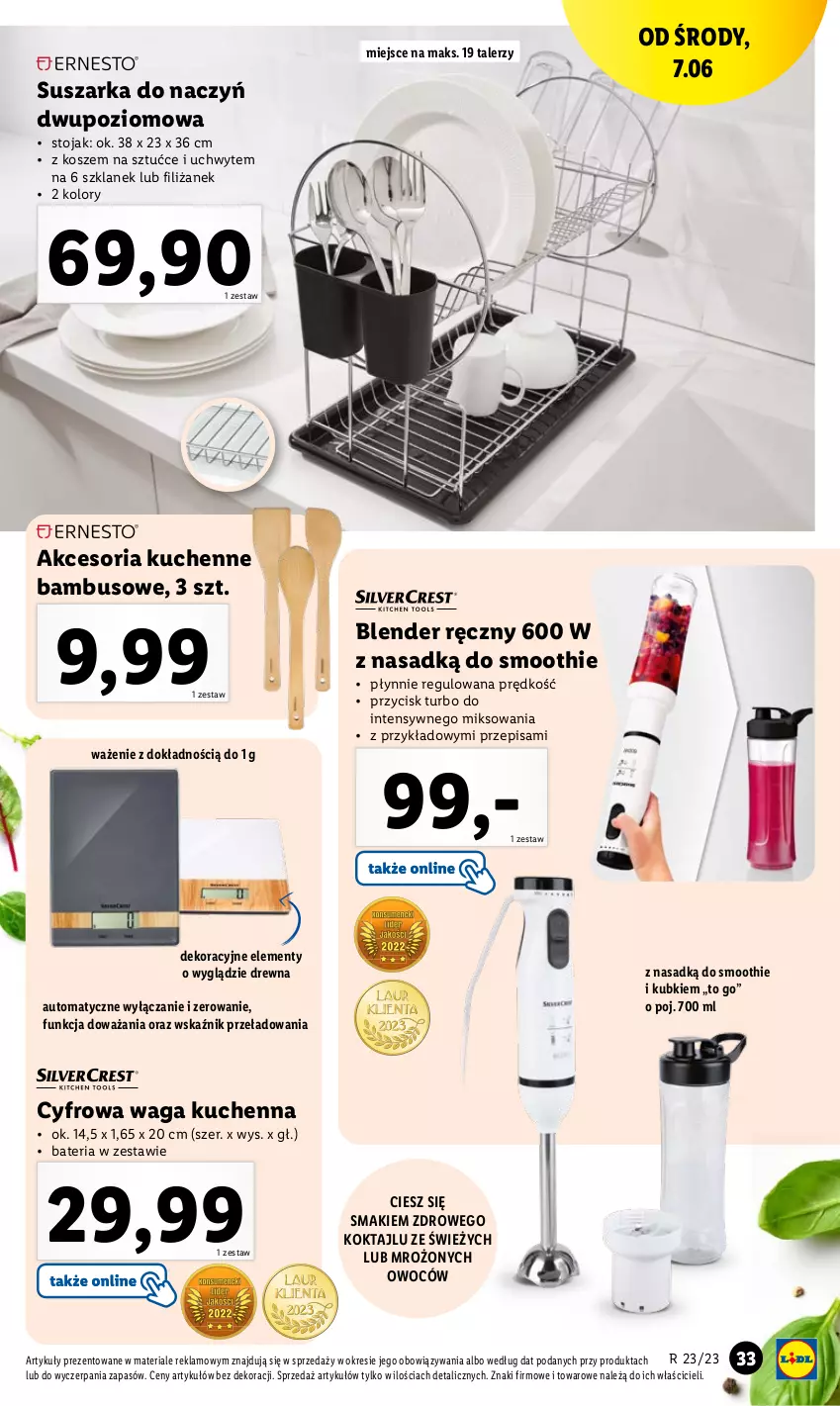 Gazetka promocyjna Lidl - GAZETKA - ważna 05.06 do 10.06.2023 - strona 41 - produkty: Bateria, Blender, Blender ręczny, Kosz, Smoothie, Stojak, Suszarka, Suszarka do naczyń, Talerz, Waga