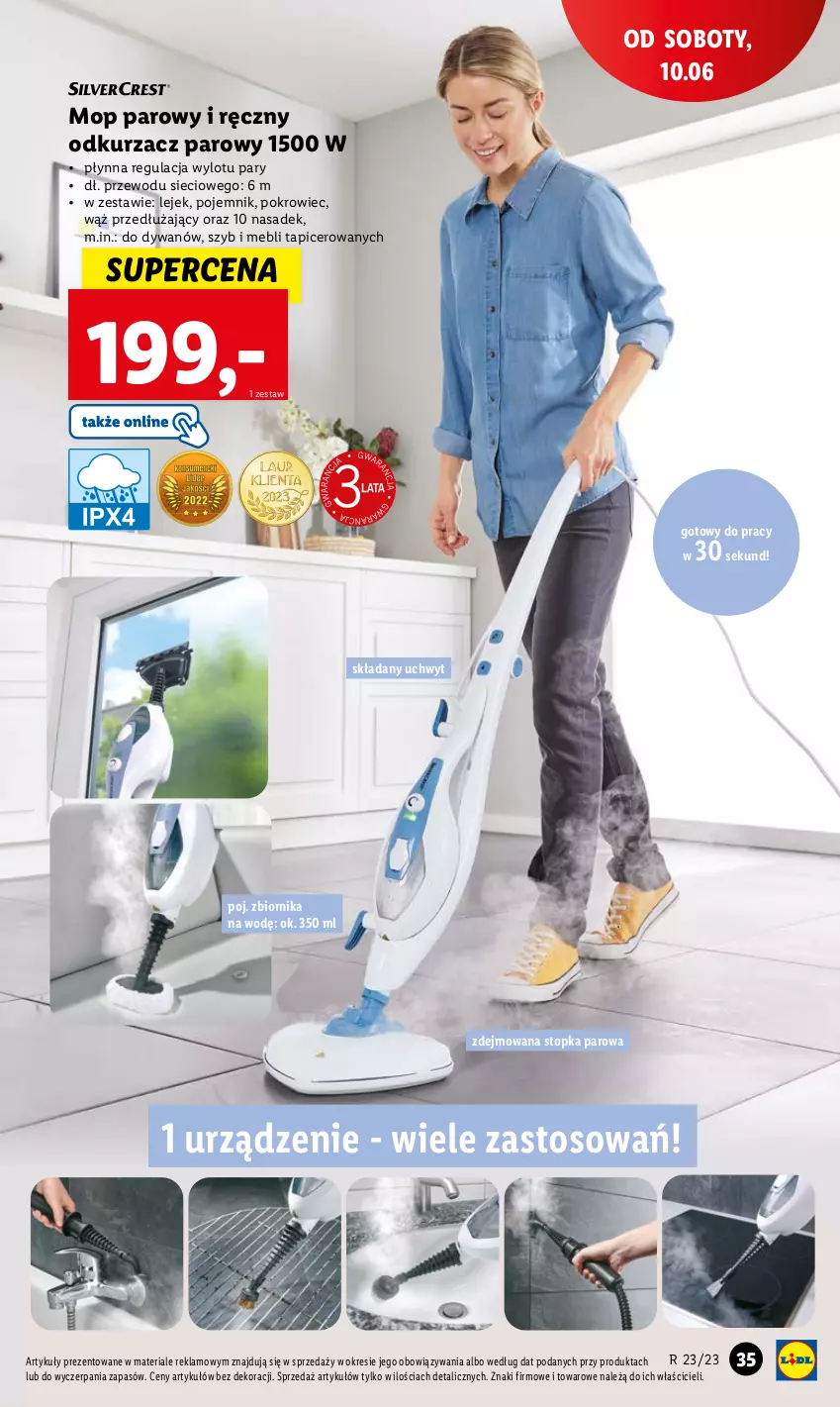 Gazetka promocyjna Lidl - GAZETKA - ważna 05.06 do 10.06.2023 - strona 43 - produkty: Dywan, Mop, Mop parowy, Odkurzacz, Pojemnik, Pokrowiec, Top