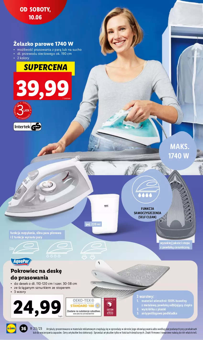 Gazetka promocyjna Lidl - GAZETKA - ważna 05.06 do 10.06.2023 - strona 44 - produkty: Podkład, Podkładka, Pokrowiec, Pokrowiec na deskę, Sok, Top