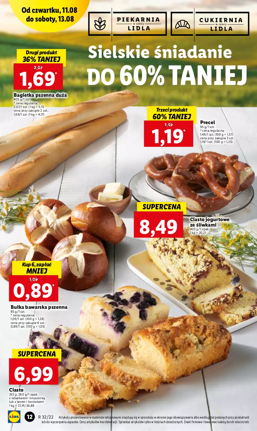 Gazetka promocyjna Lidl - GAZETKA - ważna 11.08 do 13.08.2022 - strona 12 - produkty: Bagietka, Bagietka pszenna, Borówka, Bułka, Ciasto jogurtowe, Jogurt, Ser