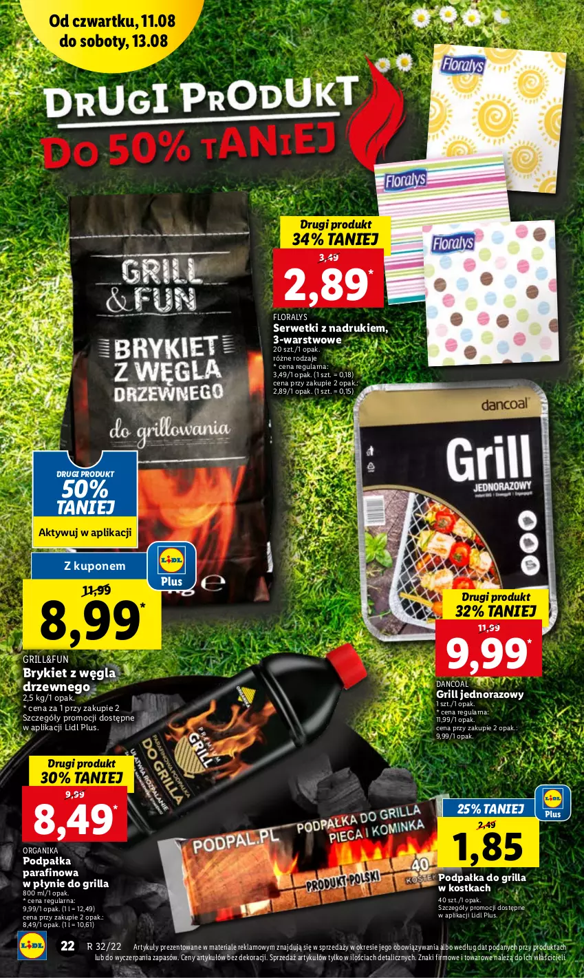 Gazetka promocyjna Lidl - GAZETKA - ważna 11.08 do 13.08.2022 - strona 22 - produkty: Flora, Grill, Ser, Serwetki